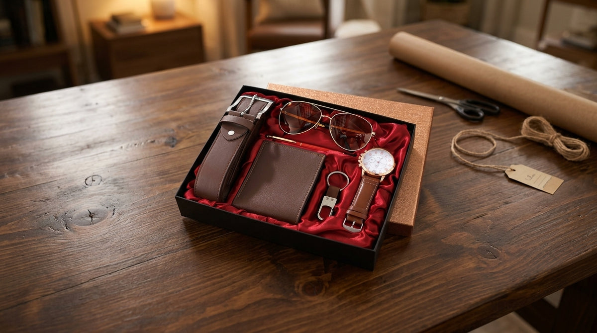 🎁 Luxury Men’s Gift Set – Premium Wallet, Watch, Belt & More